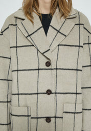 Desires DSElicia Woolen Coat Coat 2105P Feather Gray Print