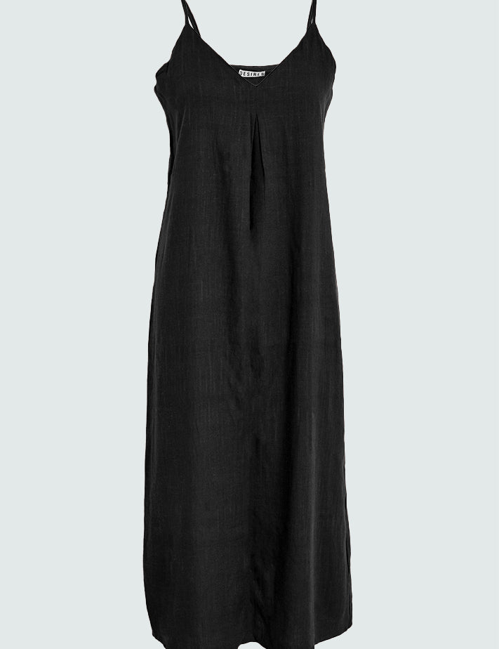 Desires DSNatalie Linen Strap Dress Dress 9000 Black