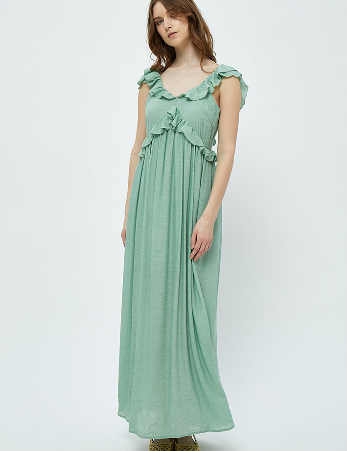 Desires Dicte Strap Ruffle Maxi Dress Dress 3006 Lichen Mint