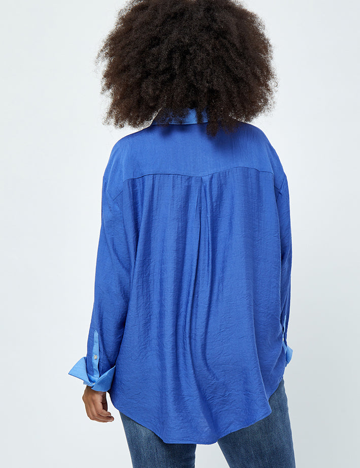 Peppercorn Lene Long Sleeve Shirt Curve Shirt 1522 Victoria Blue