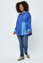 Peppercorn Lene Long Sleeve Shirt Curve Shirt 1522 Victoria Blue