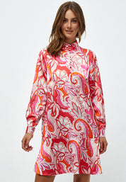 Peppercorn Lindi Long Sleeve Dress Dress 4122P Magenta Pink Print