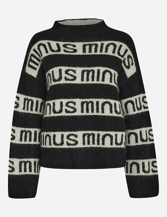 Minus Marna Logo Knit Pullover Pullover 100 Black