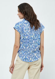 Peppercorn Nicoline Sleeveless Shirt Shirt 2993P Marina Blue Print