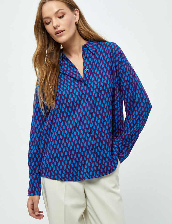 Peppercorn Orella Shirt Shirt 1518P Imperial Blue Print