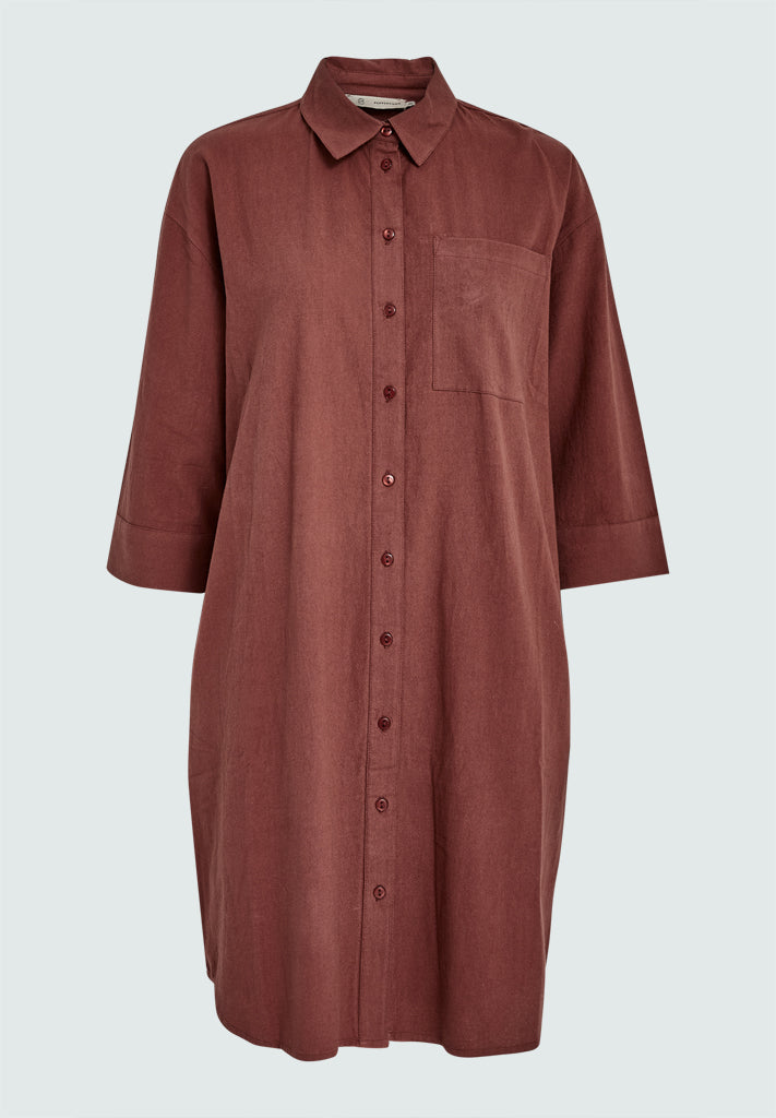 Peppercorn PCAmy Shirt Dress Dress 5009 Brandy Brown