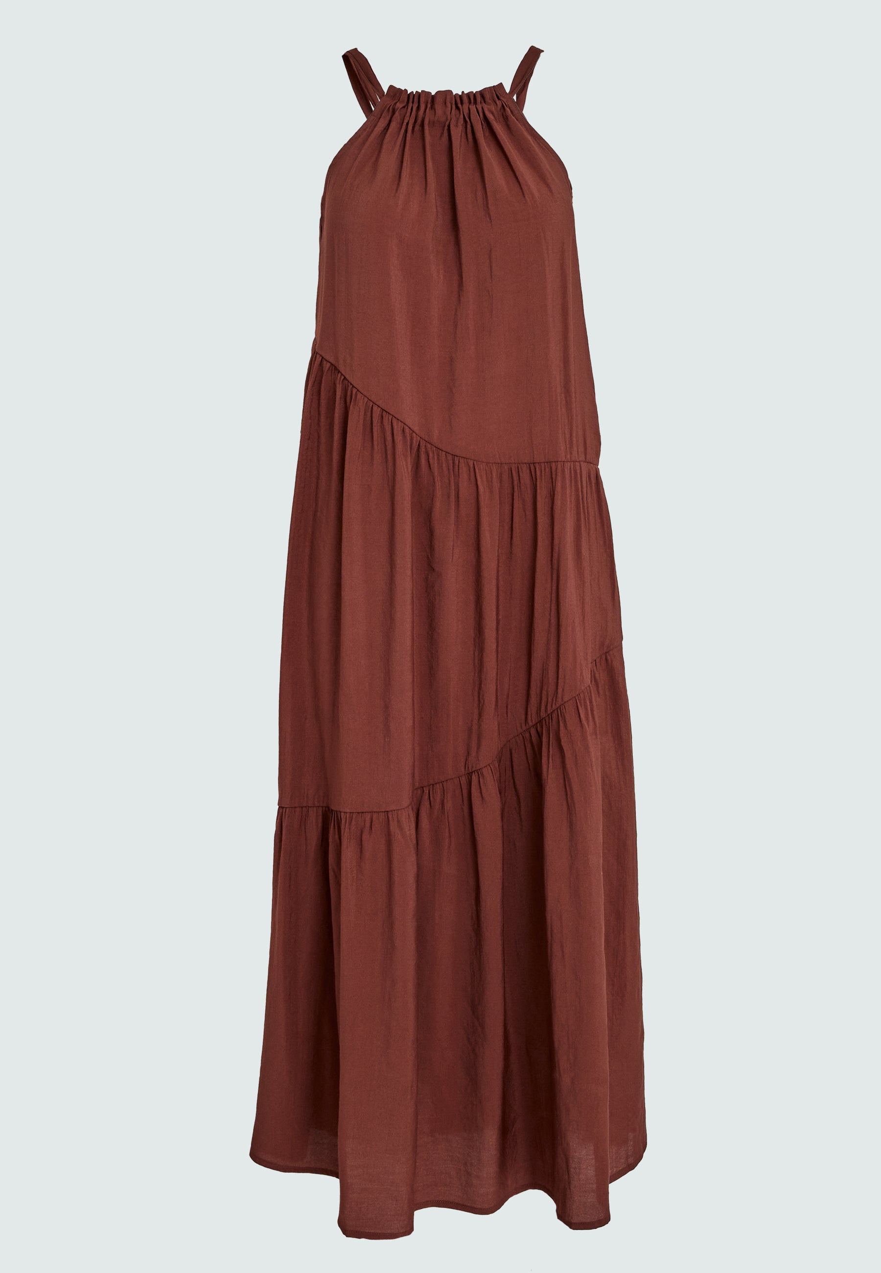 Peppercorn PCAndy Halterneck Maxi Dress Dress 5009 Brandy Brown