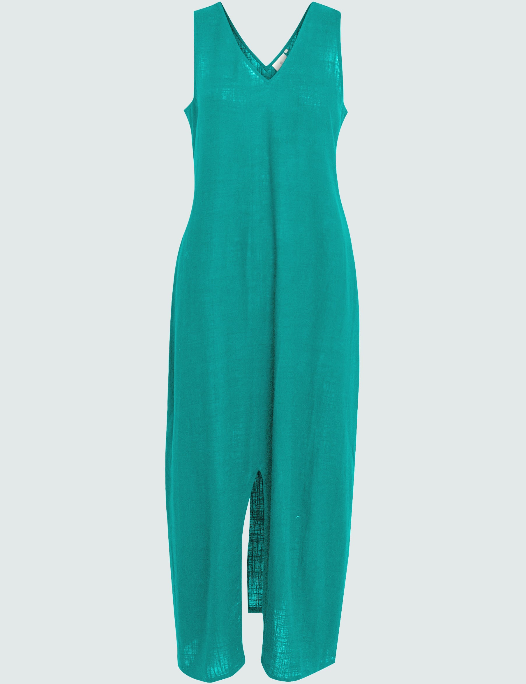 Peppercorn PCAne V-Neck Slit Dress Dress 3177 Viridian Green