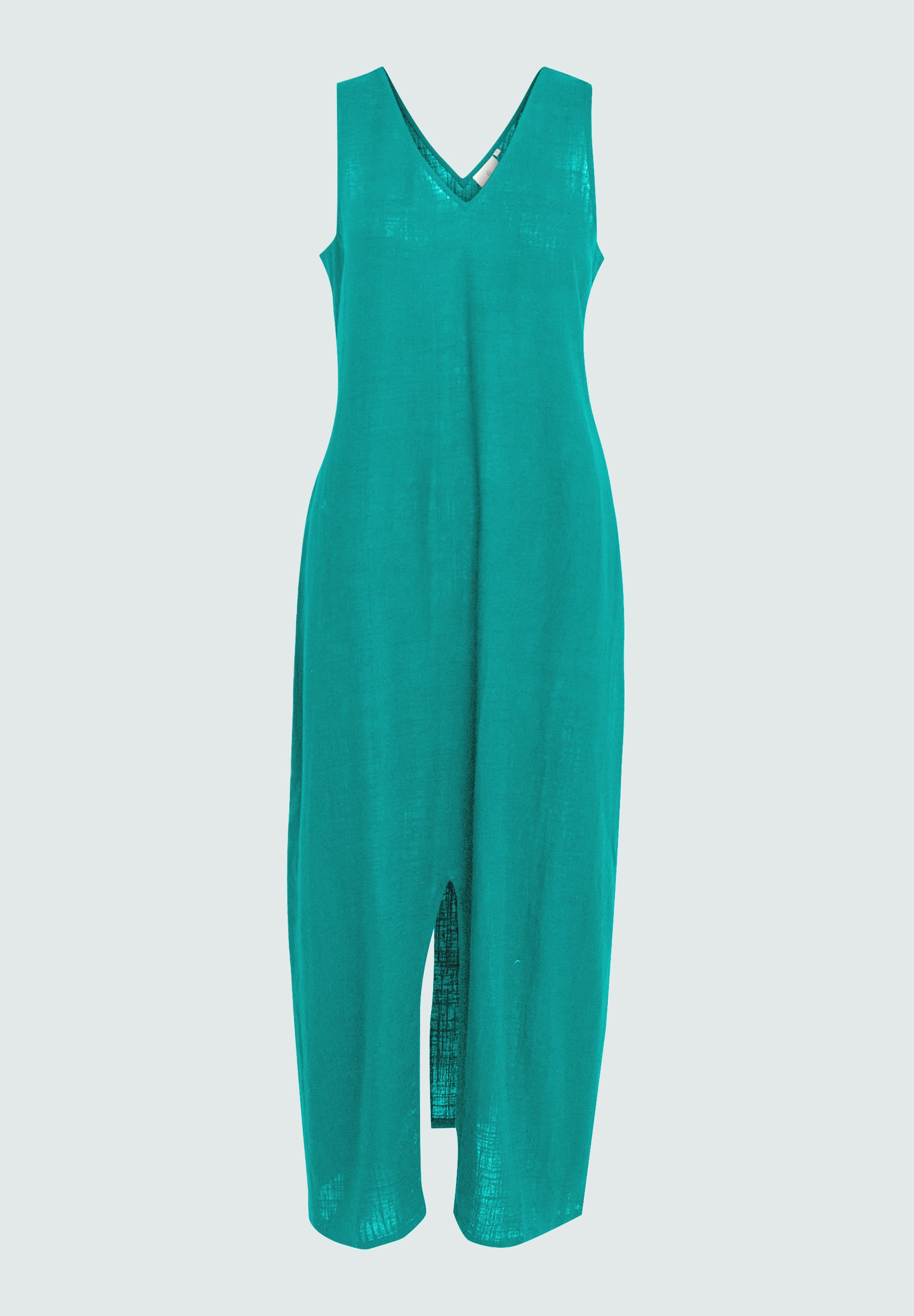 Peppercorn PCAne V-Neck Slit Dress Dress 3177 Viridian Green