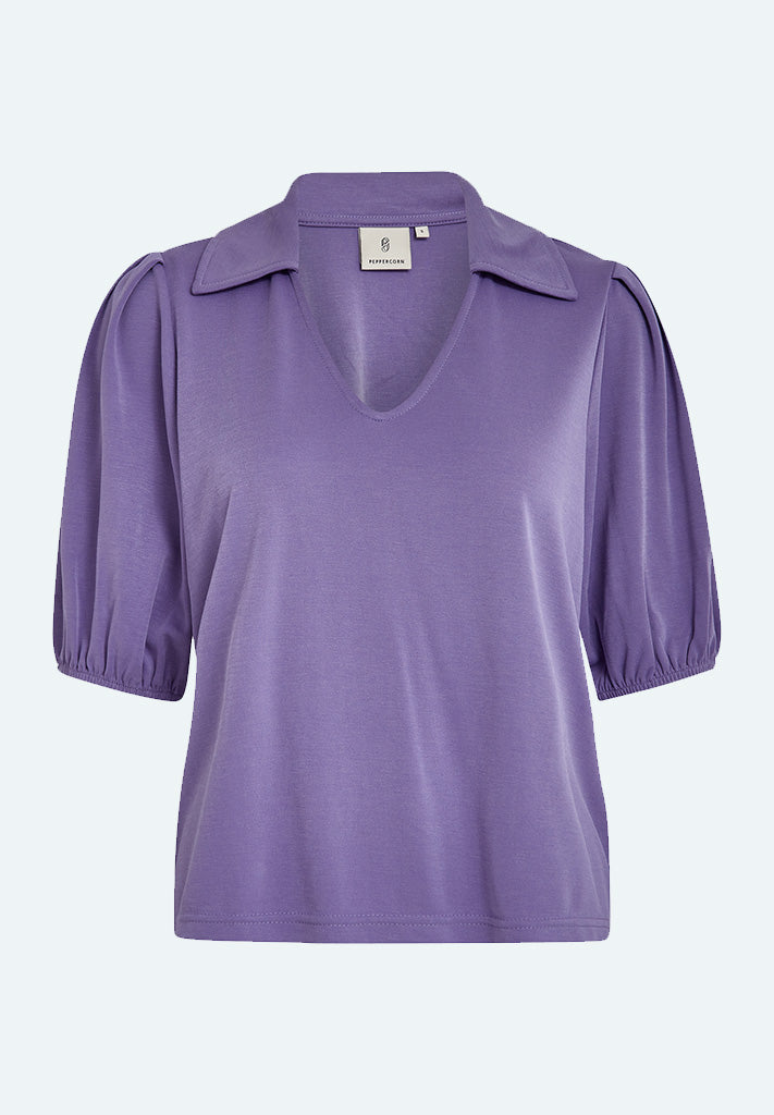 Peppercorn PCTate V Jersey Blouse T-Shirt 7222 Lavendula Purple
