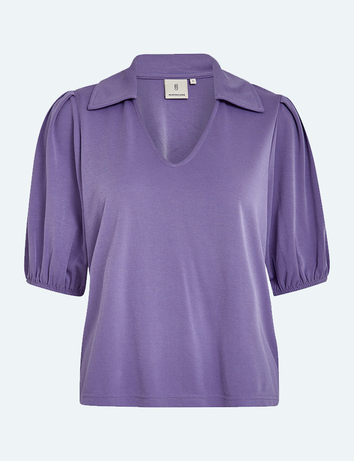Peppercorn PCTate V Jersey Blouse T-Shirt 7222 Lavendula Purple