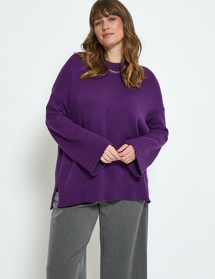 Peppercorn Rosalia Knit Pullover Curve Pullover 1632 Imperial Purple