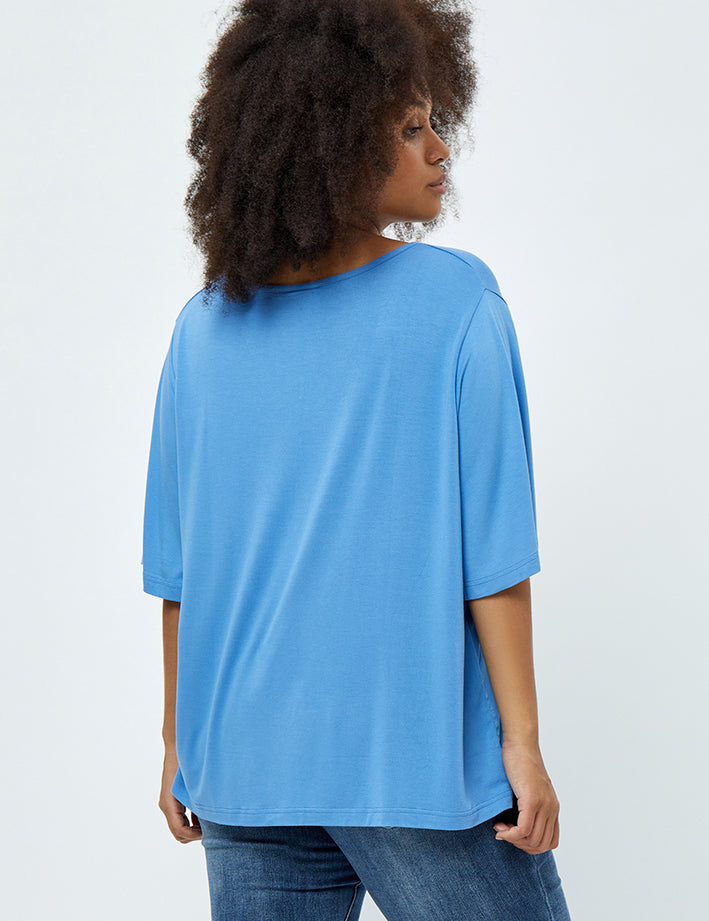 Peppercorn PCRosalinda Rosebell V Blouse Curve T-Shirt 2993 Marina Blue