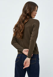 Peppercorn PCTana Roll Neck Pullover 5661 SLATE BROWN