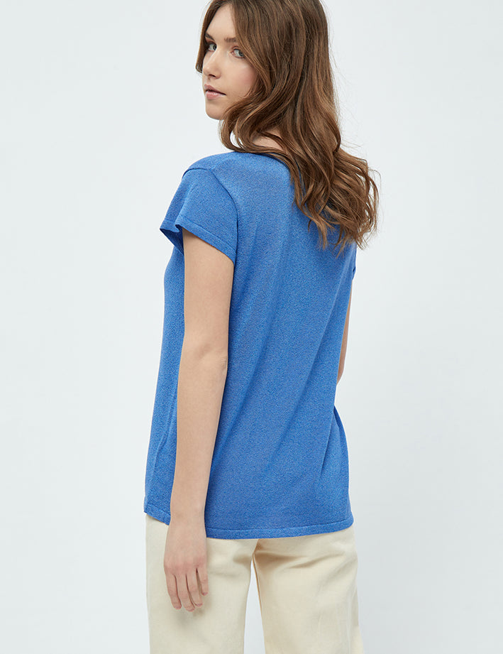 Minus MSCarlina Knit T-Shirt T-Shirt 1530L REGATTA BLUE LUREX
