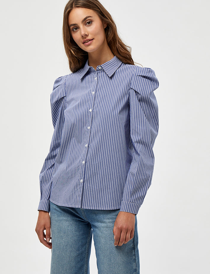 Minus MSElayna Striped Shirt Shirt 9336S Blue Zen Stripe
