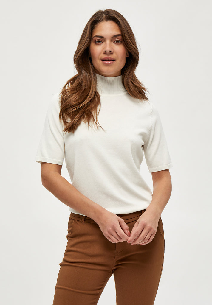 MSLima Roll Neck Knit Broken White Minus Fashion