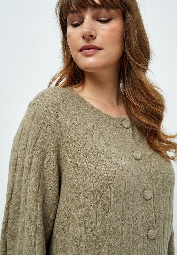 Peppercorn Alaniah Cardigan Curve Cardigans 0178M Winter Twig Sand Melange