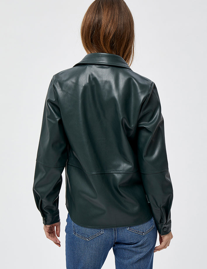 Peppercorn Alina Fake Leather Shirt Shirt 3590 DUFFEL BAG GREEN