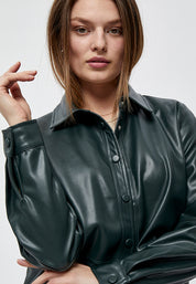 Peppercorn Alina Fake Leather Shirt Shirt 3590 DUFFEL BAG GREEN