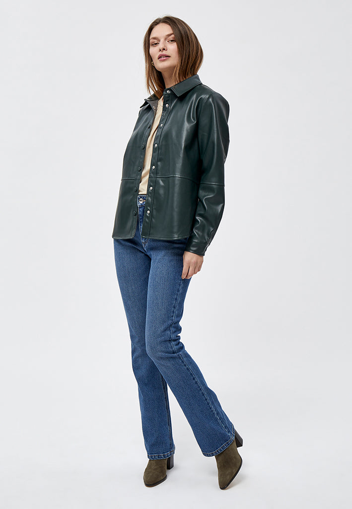 Peppercorn Alina Fake Leather Shirt Shirt 3590 DUFFEL BAG GREEN