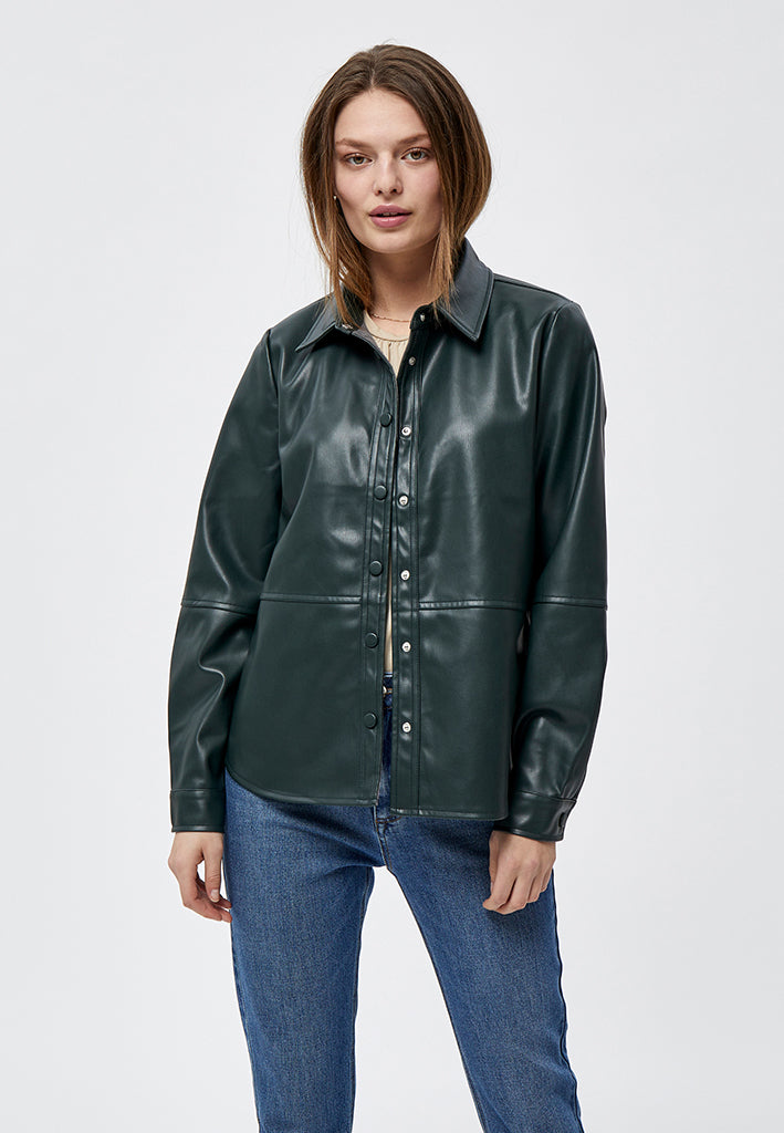 Peppercorn Alina Fake Leather Shirt Shirt 3590 DUFFEL BAG GREEN