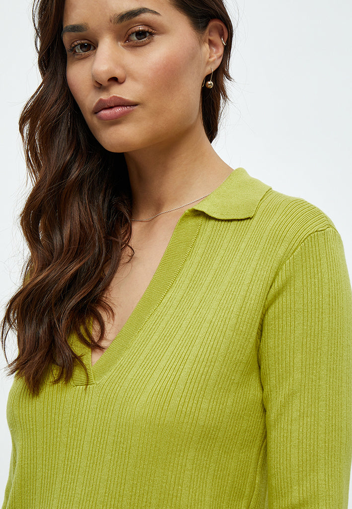 Desires Anne 2/4 Sleeve Polo Pullover Pullover 3208 Pear Green