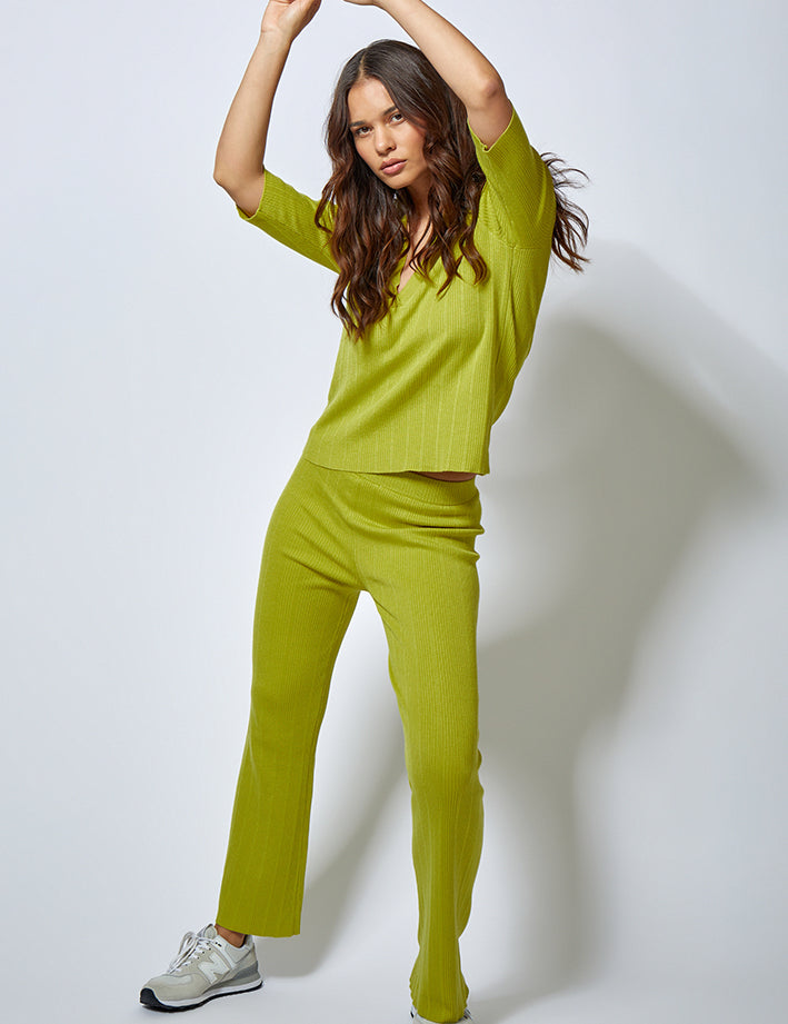 4 Sleeve Polo Pullover Pullover 3208 Pear Green