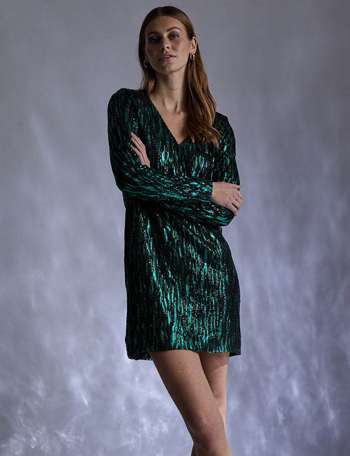 Minus Caia Glitter Dress Dress 3036 JADE GREEN