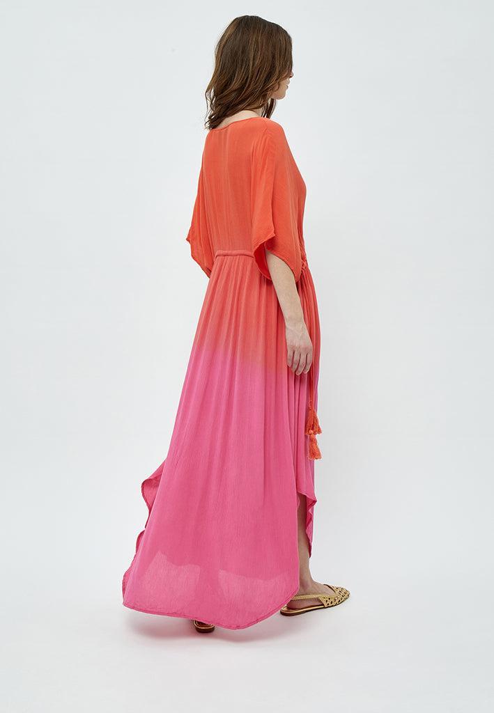 Desires Calista 2/4 Sleeve Midcalf Dress Dress 4120 HOT PINK