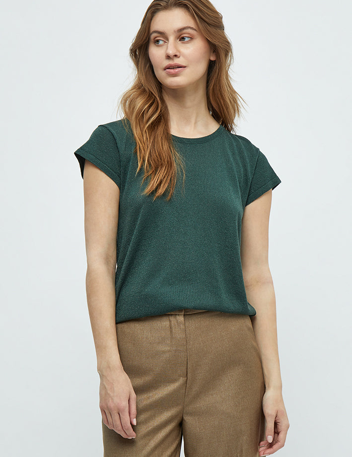 Minus MSCarlina Knit T-Shirt T-Shirt 4112MET Jungle Green Metallic