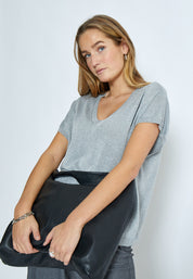 Minus Carlina Knit T-Shirt T-Shirt 112MET Light Grey Metal.