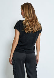 Minus Carlina Knit T-Shirt T-Shirt 356 Black Metallic