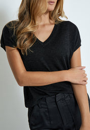 Minus Carlina Knit T-Shirt T-Shirt 356 Black Metallic