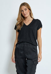 Minus Carlina Knit T-Shirt T-Shirt 356 Black Metallic