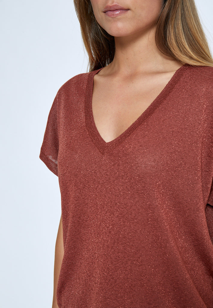Minus Carlina Knit T-Shirt T-Shirt 4800MET Smoked Paprika Met.