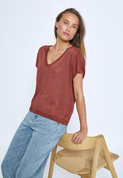 Minus Carlina Knit T-Shirt T-Shirt 4800MET Smoked Paprika Met.