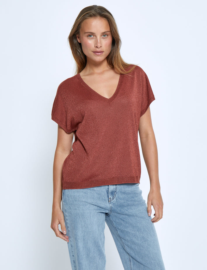 Minus Carlina Knit T-Shirt T-Shirt 4800MET Smoked Paprika Met.