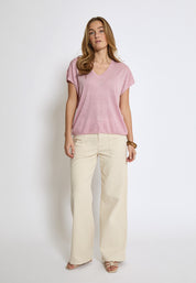 Minus Carlina Knit T-Shirt T-Shirt 6029MET Orchid Pink Met.