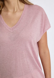 Minus Carlina Knit T-Shirt T-Shirt 6029MET Orchid Pink Met.