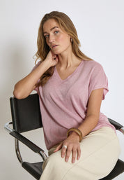 Minus Carlina Knit T-Shirt T-Shirt 6029MET Orchid Pink Met.