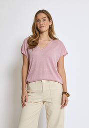 Minus Carlina Knit T-Shirt T-Shirt 6029MET Orchid Pink Met.