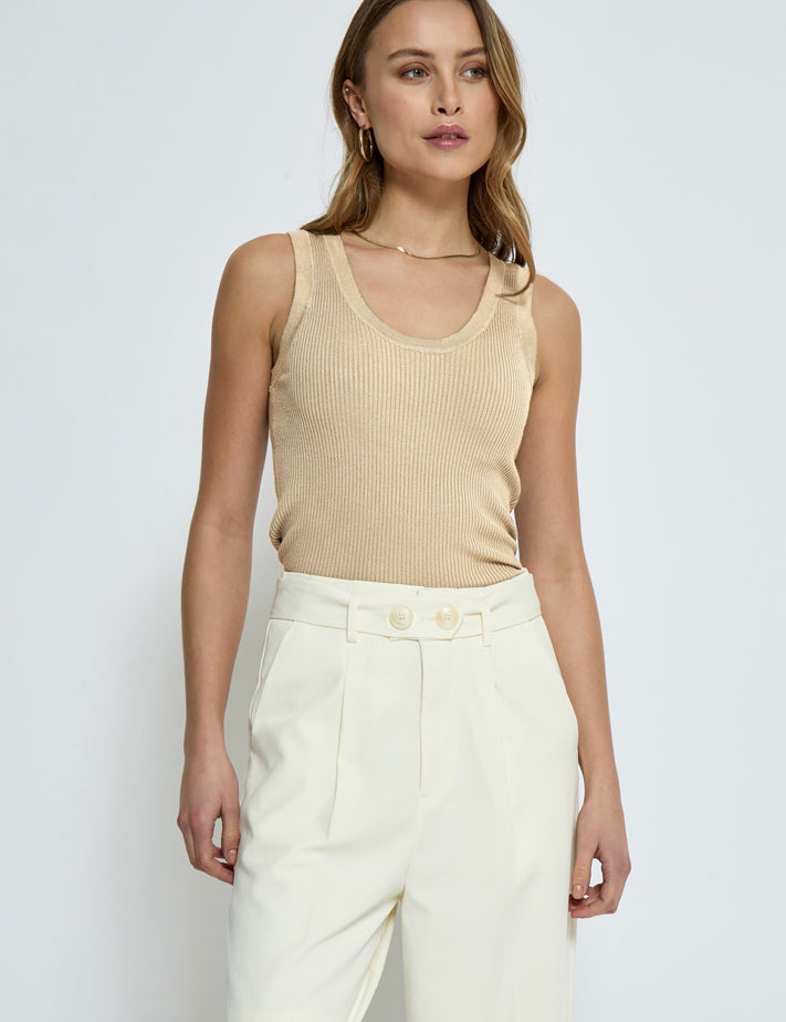 Desires DSAneli Rib Tank Top Top 0265 Sandshell