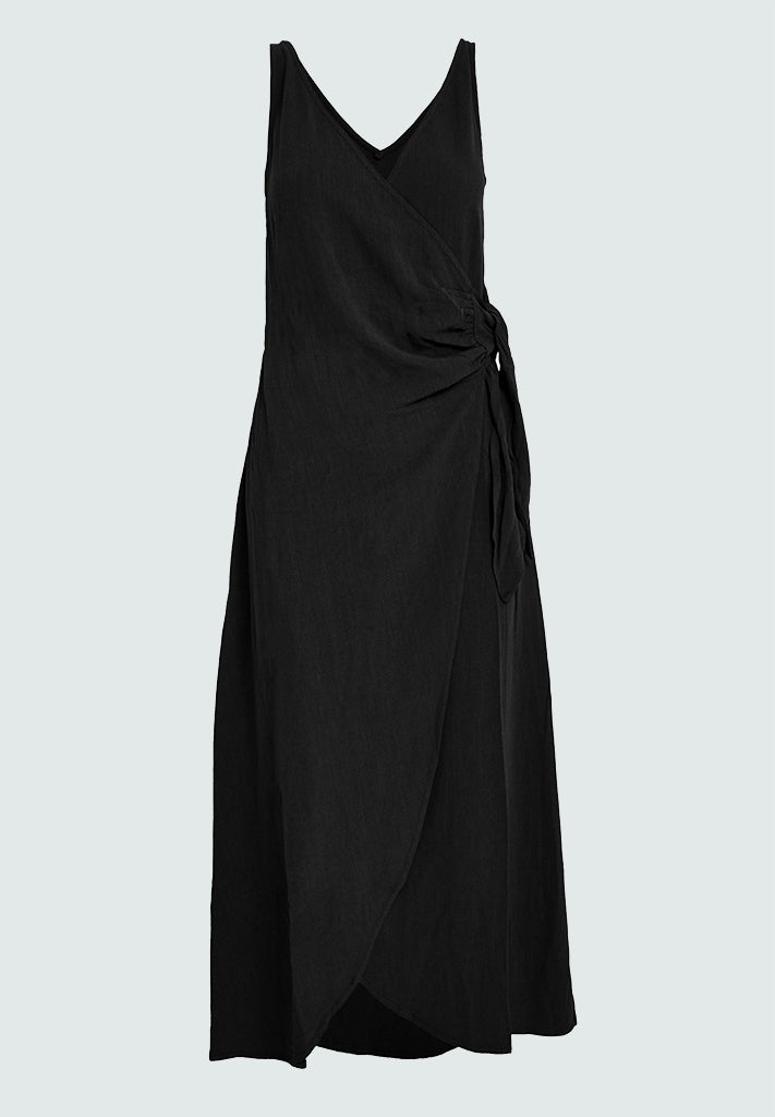 Desires DSBianna Linen Midi Wrap Dress Dress 9000 Black