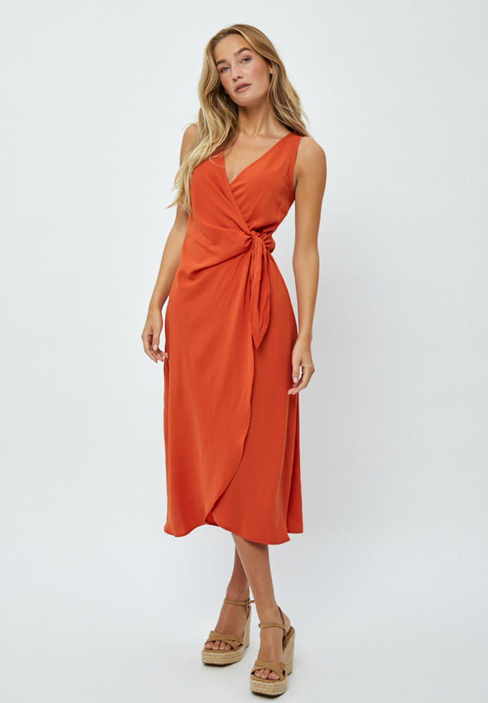 Desires DSBianna Wrap Dress Dress 6308 Mecca Orange