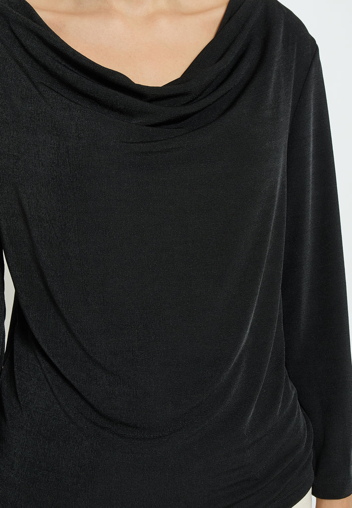 Desires DSBob 3/4 Sleeve Drape Top T-Shirt 9000 Black