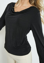 Desires DSBob 3/4 Sleeve Drape Top T-Shirt 9000 Black