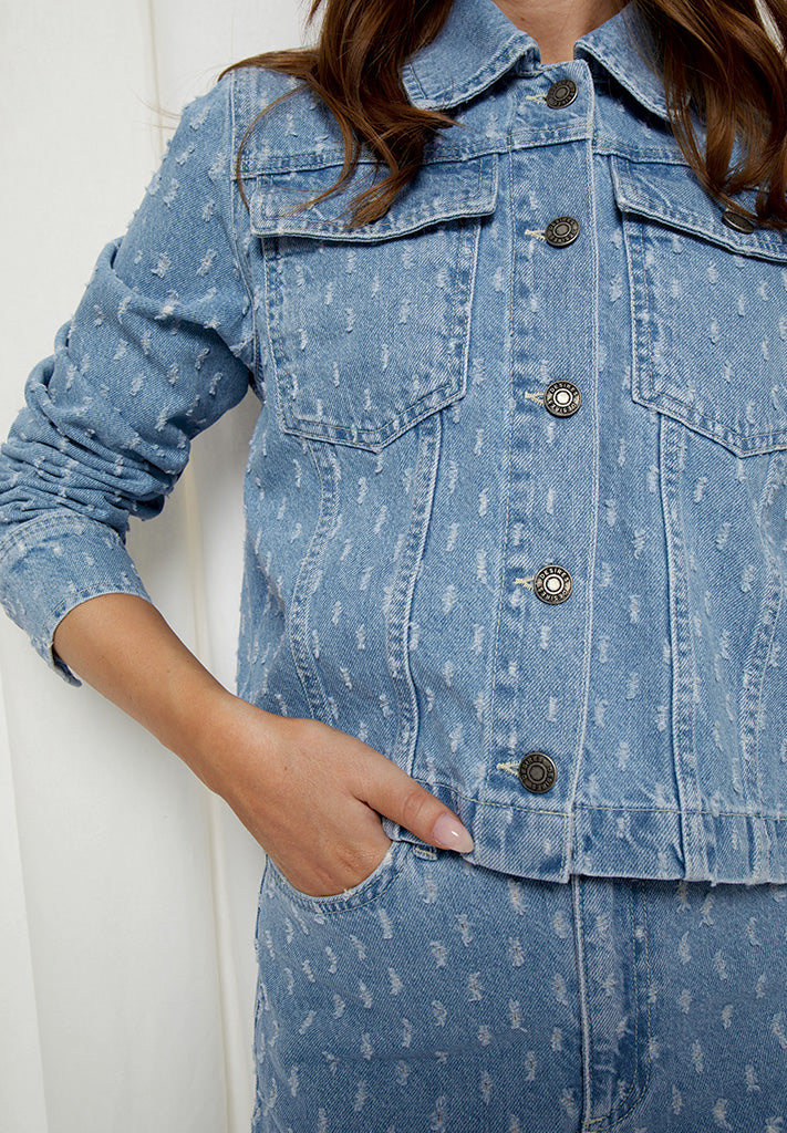 Desires DSDaniella Cropped Denim Jacket Jacket 9600 Light Blue Wash