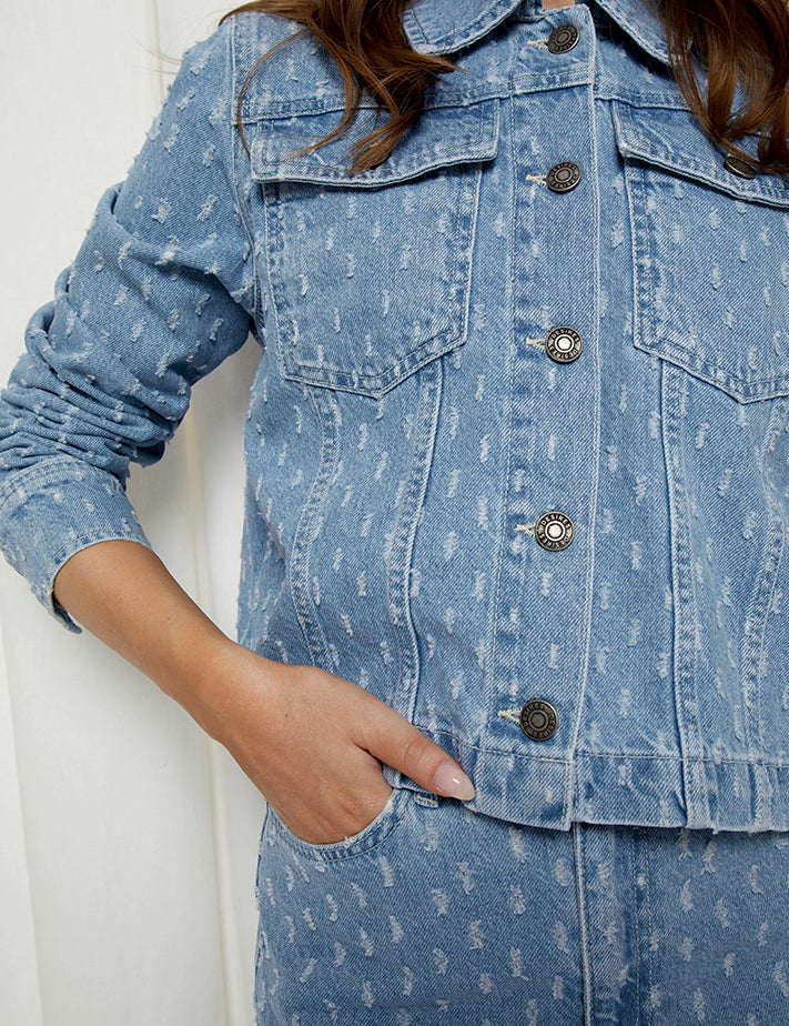Desires DSDaniella Cropped Denim Jacket Jacket 9600 Light Blue Wash