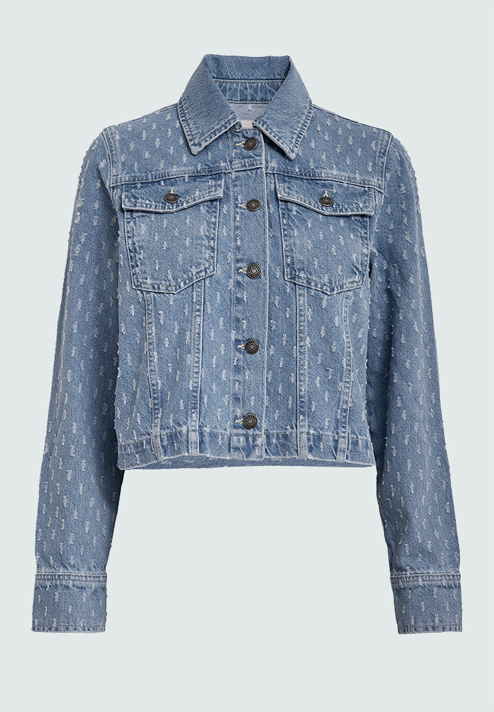 Desires DSDaniella Cropped Denim Jacket Jacket 9600 Light Blue Wash